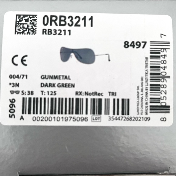 Ray-Ban 125mm Pilot Shield Oversized Sunglasses Gunmetal Gray Unisex - Picture 2 of 10